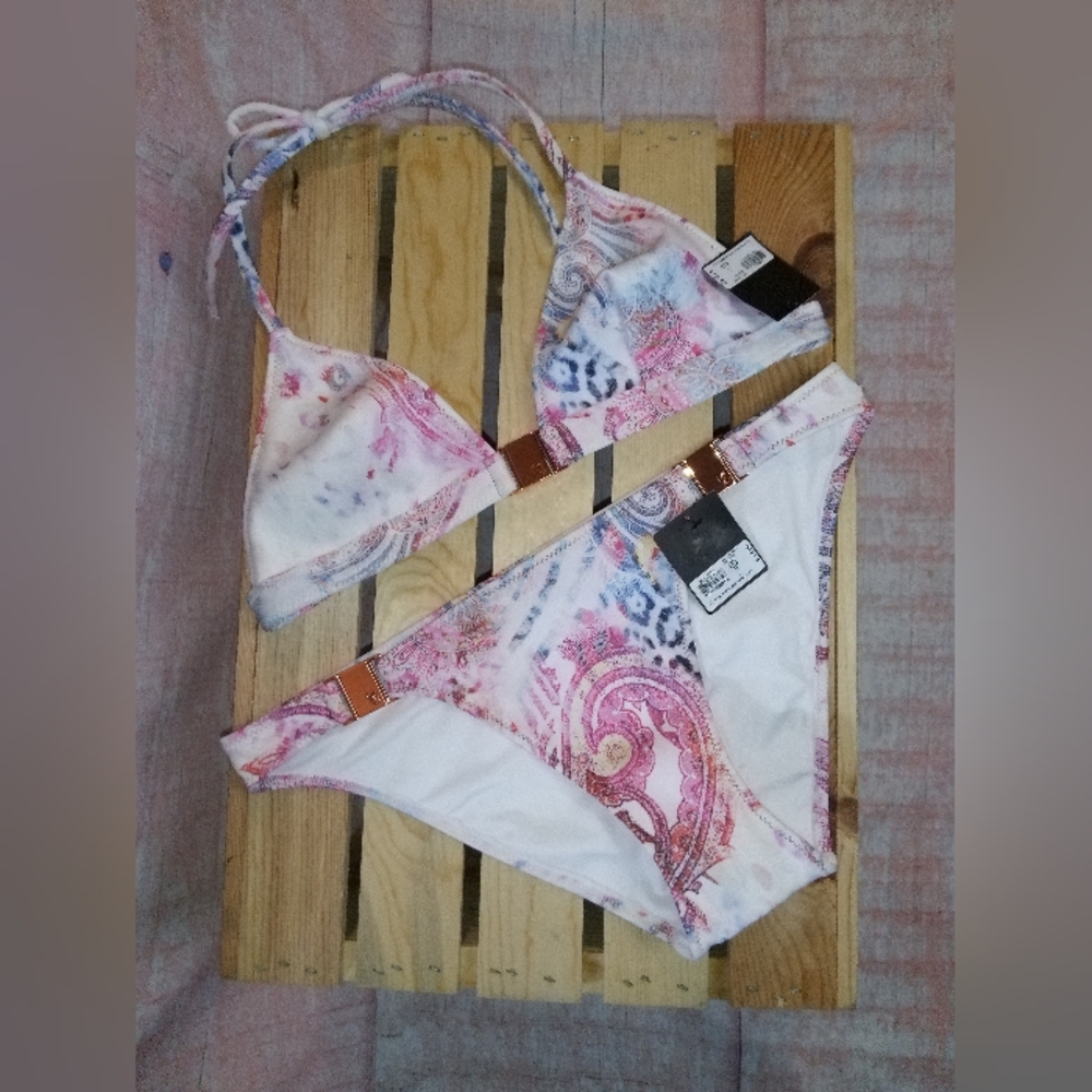 Victoria’s Secret 2pc Bikini~ Triangle Top, Front Clasp & Bottoms, Sz: Small